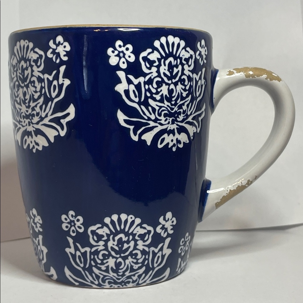 Mud Pie Navy and White Patterned Mug